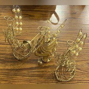 Vintage Gold Angels set (3)